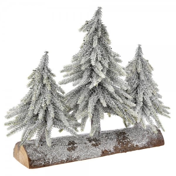 Χριστουγεννιάτικα Διακοσμητικά Δεντράκια Χιονισμένα με Κορμό (33cm)
